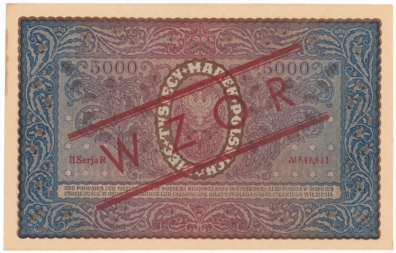 WZÓR. 5000  marek polskich 1920